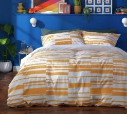 Habitat Stripe Mustard & White Bedding Set - Single -Habitat 8442323 R Z004A