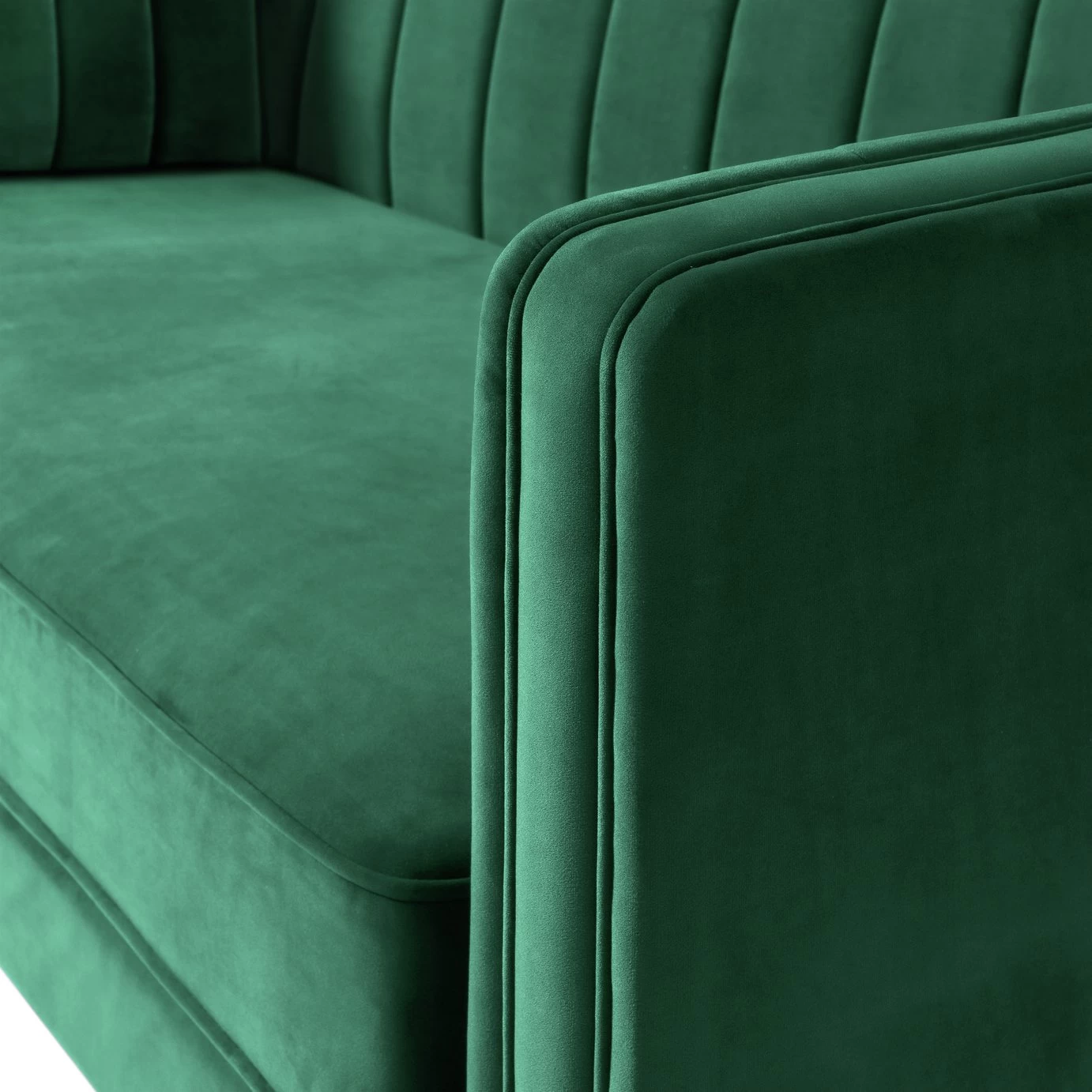 Habitat Vanessa Velvet 3 Seater Sofa - Green 10 Habitat Vanessa Velvet 3 Seater Sofa - Green - Image 8