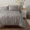 Habitat Hadley Pintuck Grey Bedding Set - Double -Habitat 8477611 R Z001A