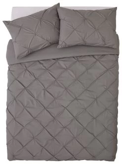 Habitat Hadley Pintuck Grey Bedding Set - Double -Habitat 8477611 R Z002A