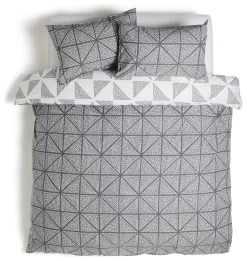 Habitat Stockholm Diamond Dash Grey Bedding Set - Single -Habitat 8671022 R Z002A