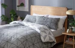 Habitat Stockholm Diamond Dash Grey Bedding Set - Single -Habitat 8671022 R Z005A