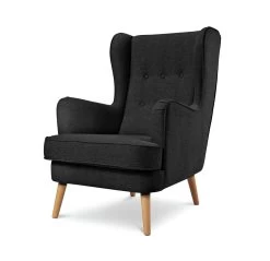 Habitat Callie Fabric Wingback Chair - Charcoal -Habitat 8729651 R Z002A