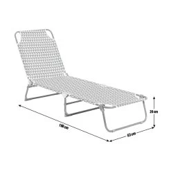 Habitat Folding Metal Sun Lounger - Geo Orange -Habitat 8769594 R E001