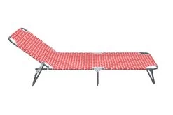 Habitat Folding Metal Sun Lounger - Geo Orange -Habitat 8769594 R Z003A