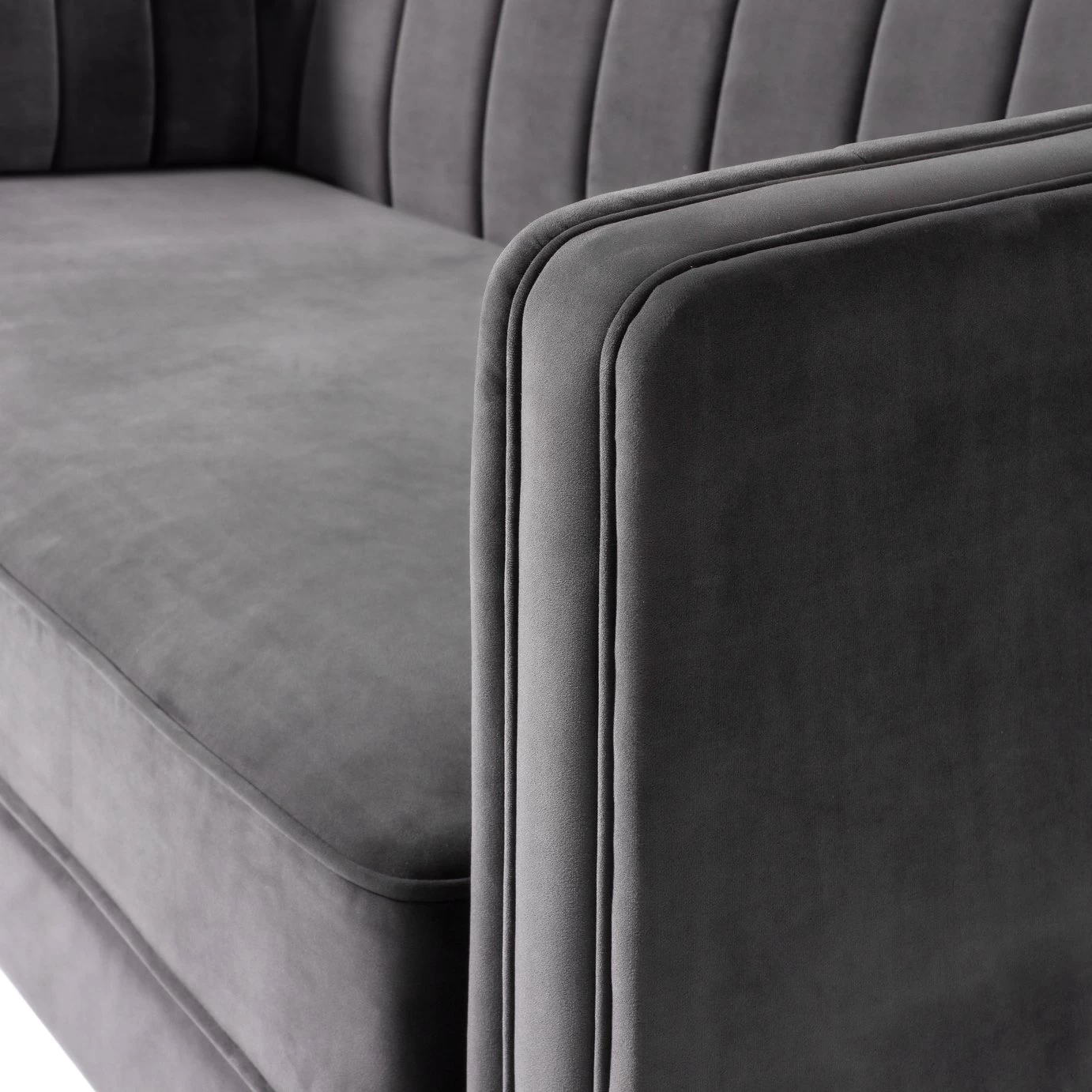 Habitat Vanessa Velvet 3 Seater Sofa - Grey 10 Habitat Vanessa Velvet 3 Seater Sofa - Grey - Image 8