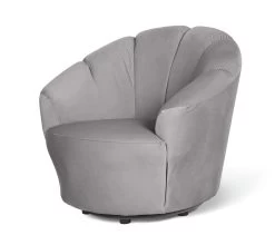 Habitat Ezra Velvet Swivel Chair - Light Grey -Habitat 8819372 R Z002A