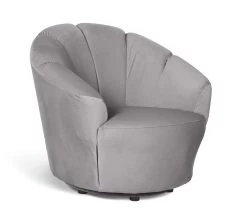 Habitat Ezra Velvet Swivel Chair - Light Grey -Habitat 8819372 R Z003A