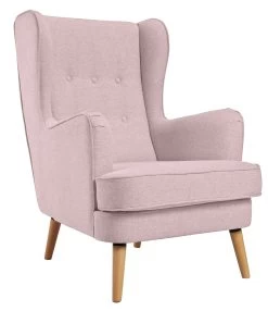 Habitat Callie Fabric Wingback Chair - Blush Pink -Habitat 8839895 R Z004A