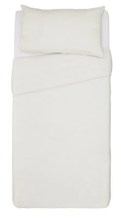 Habitat Cotton Rich Plain Cream Bedding Set - Single