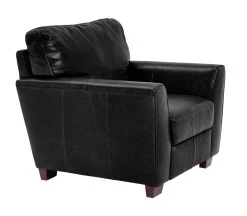 Habitat Milford Leather Chair - Black -Habitat 8841773 R Z004A