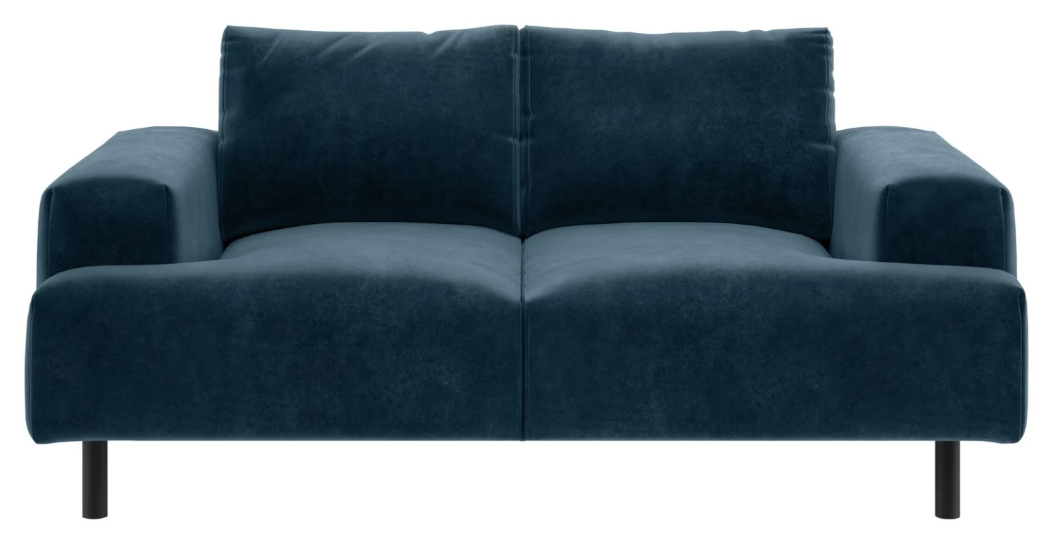 Habitat Julien Velvet 2 Seater Sofa - Navy Blue 3 Habitat Julien Velvet 2 Seater Sofa - Navy Blue
