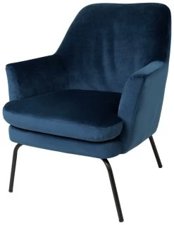 Habitat Celine Velvet Accent Chair - Blue -Habitat 8874702 R Z004A