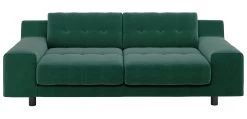 Habitat Hendricks Velvet 3 Seater Sofa - Emerald Green