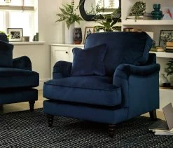 Habitat Matilda Velvet Armchair - Blue -Habitat 8878595 R Z001C