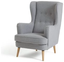 Habitat Callie Fabric Wingback Chair- Light Grey 17 Habitat Callie Fabric Wingback Chair- Light Grey -Habitat 8884950 R Z002A