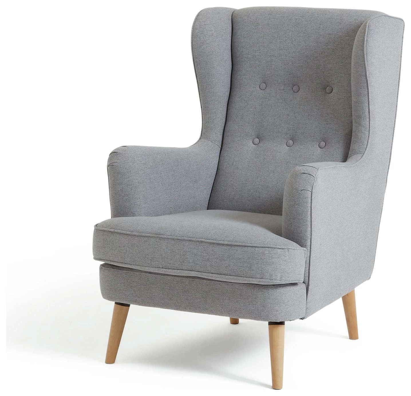 Habitat Callie Fabric Wingback Chair- Light Grey 7 Habitat Callie Fabric Wingback Chair- Light Grey - Image 5