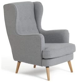 Habitat Callie Fabric Wingback Chair- Light Grey 19 Habitat Callie Fabric Wingback Chair- Light Grey -Habitat 8884950 R Z004A