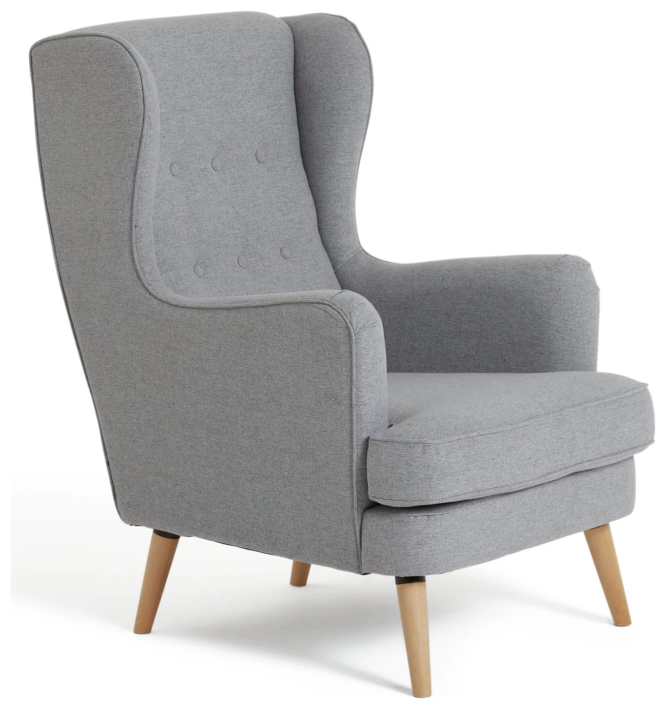 Habitat Callie Fabric Wingback Chair- Light Grey 9 Habitat Callie Fabric Wingback Chair- Light Grey - Image 7