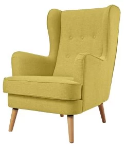 Habitat Callie Fabric Wingback Chair - Mustard -Habitat 8887562 R Z004A