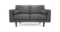 Habitat Jackson Leather 2 Seater Sofa - Grey