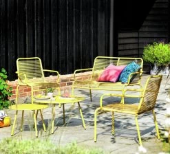 Habitat Ipanema 4 Seater Metal Garden Sofa Set - Yellow -Habitat 8893549 R Z001C