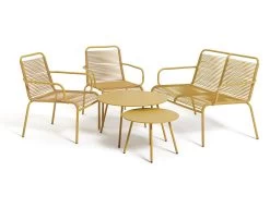 Habitat Ipanema 4 Seater Metal Garden Sofa Set - Yellow -Habitat 8893549 R Z002A