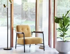 Habitat Cooper Fabric Armchair - Yellow -Habitat 8899244 R Z001C