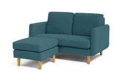 Habitat Remi Fabric 2 Seater Chaise Sofa In A Box - Teal -Habitat 8904665 R Z002A