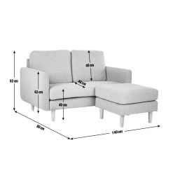 Habitat Remi Fabric 2 Seater Chaise Sofa In A Box - Teal -Habitat 8904665 R Z020A