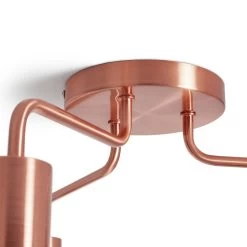 Habitat Rayner Steel LED Flush Ceiling Light - Rosegold -Habitat 8927226 R Z003A