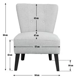 Habitat Delilah Fabric Cocktail Chair - Charcoal 13 Habitat Delilah Fabric Cocktail Chair - Charcoal -Habitat 8937773 R E020