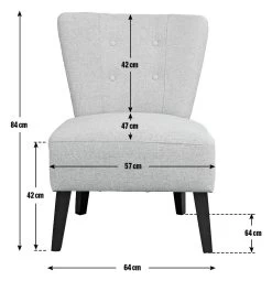 Habitat Delilah Fabric Cocktail Chair - Charcoal 17 Habitat Delilah Fabric Cocktail Chair - Charcoal -Habitat 8937773 R Z020A