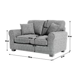 Habitat Lisbon Fabric 2 Seater Sofa - Charcoal -Habitat 8948858 R E001