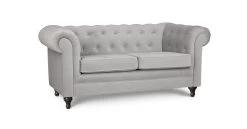 Habitat Chesterfield Velvet 2 Seater Sofa - Light Grey -Habitat 8954914 R Z002A