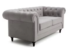Habitat Chesterfield Velvet 2 Seater Sofa - Light Grey -Habitat 8954914 R Z004A