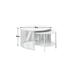 Habitat Ipanema Metal Garden Coffee Table - Grey -Habitat 8957045 R E001