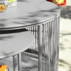 Habitat Ipanema Metal Garden Coffee Table - Grey -Habitat 8957045 R Z003C