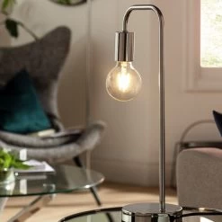 Habitat Rayner Steel LED Table Lamp - Chrome