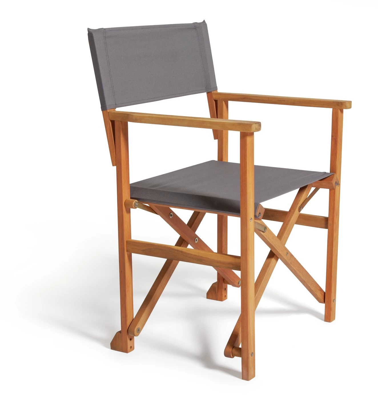 Habitat Folding Wooden Director Chair - Charcoal 6 Habitat Folding Wooden Director Chair - Charcoal - Image 4
