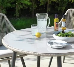 Habitat Malta 4 Seater Rattan Effect Patio Set - Natural -Habitat 8981671 R Z003C