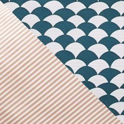 Habitat Cotton Scallop Teal Reversible Bedding Set - Double -Habitat 8985684 R Z017A