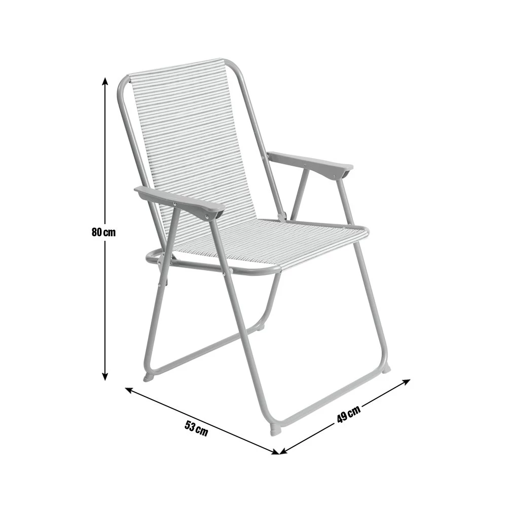 Habitat Folding Metal Garden Chair - Grey 6 Habitat Folding Metal Garden Chair - Grey - Image 4