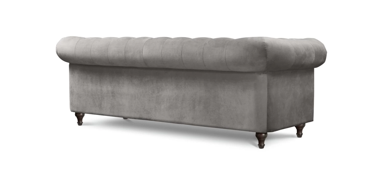 Habitat Chesterfield Velvet 3 Seater Sofa - Light Grey 9 Habitat Chesterfield Velvet 3 Seater Sofa - Light Grey - Image 7