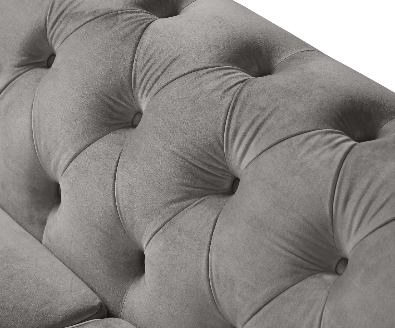 Habitat Chesterfield Velvet 3 Seater Sofa - Light Grey 11 Habitat Chesterfield Velvet 3 Seater Sofa - Light Grey - Image 9