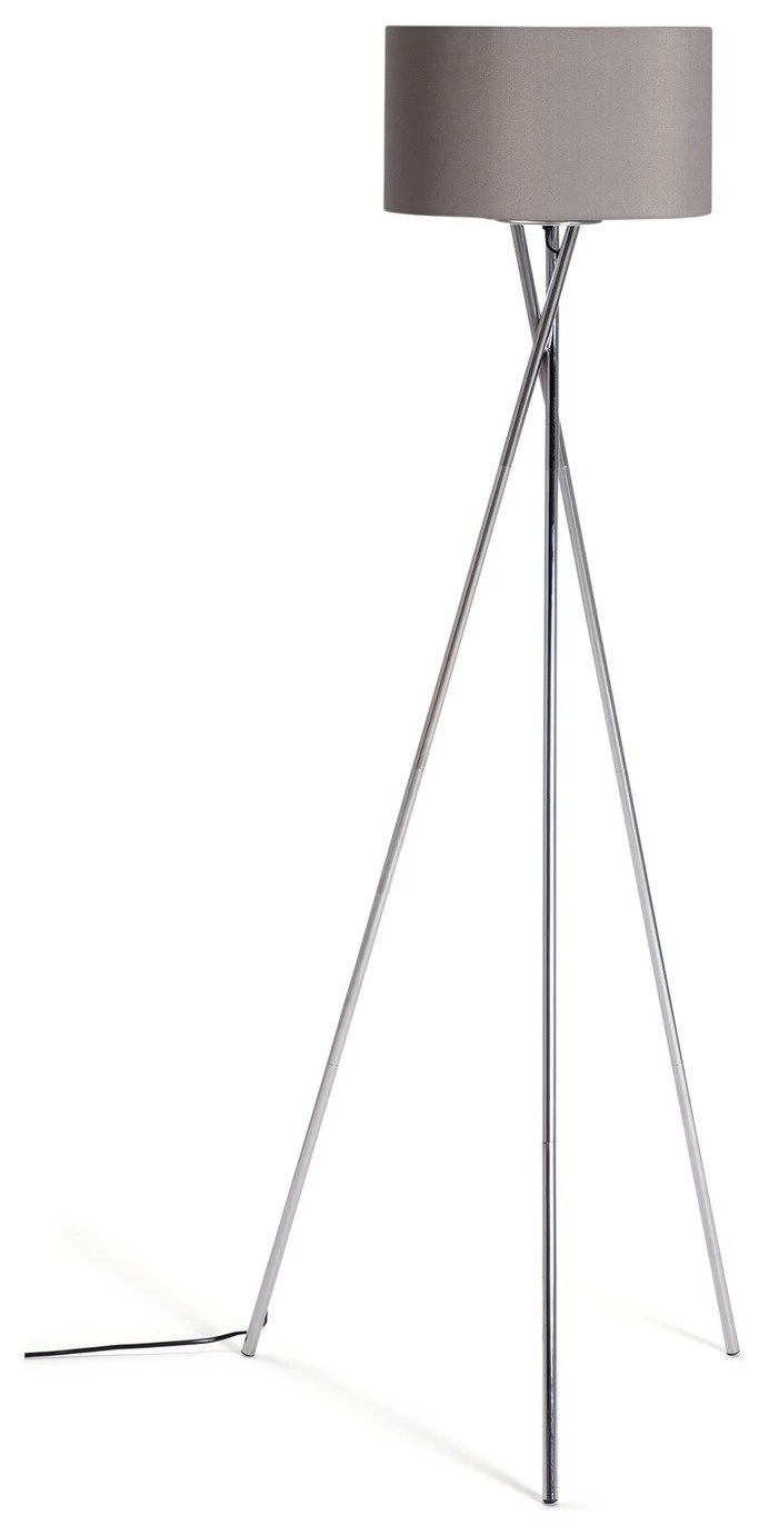 Habitat Tripod Floor Lamp - Grey And Chrome 4 Habitat Tripod Floor Lamp - Grey And Chrome - Image 2
