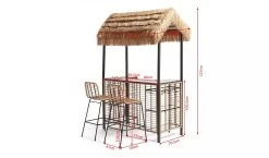 Habitat Beach Bar Gazebo With Stools - Natural -Habitat 9139941 R Z017A