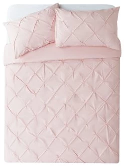 Habitat Hadley Pintuck Blush Pink Bedding Set - Double -Habitat 9161397 R Z002A