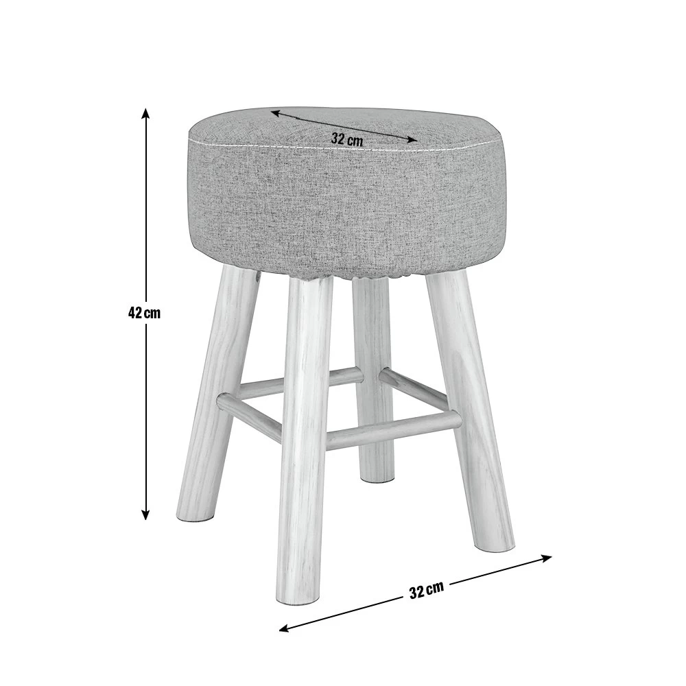 Habitat Sophie Small Fabric Stool - Charcoal 6 Habitat Sophie Small Fabric Stool - Charcoal - Image 4