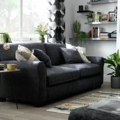Habitat Lisbon Fabric 4 Seater Sofa - Charcoal -Habitat 9178555 R Z001C